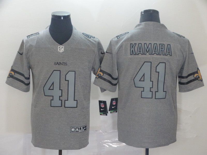 Men New Orleans Saints #41 Kamara Grey Retro Nike NFL Jerseys